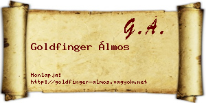 Goldfinger Álmos névjegykártya
